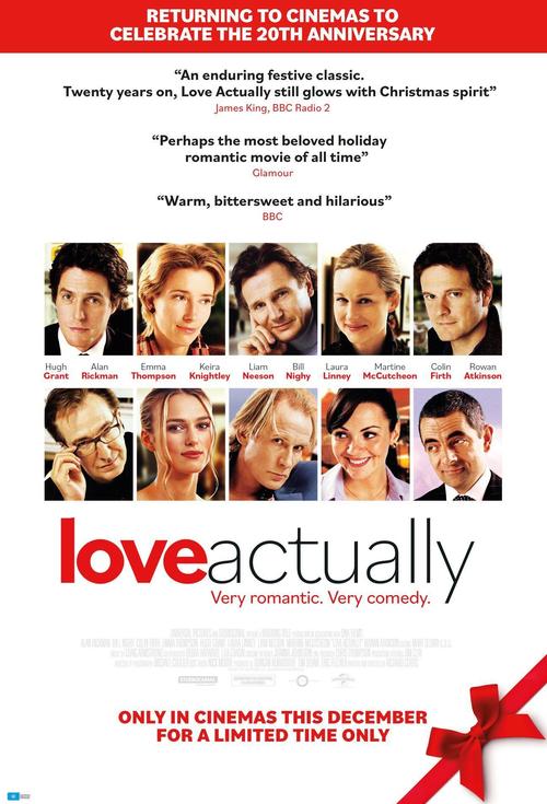 Movie poster for Love Actually 20th Anniversary